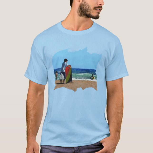 Camiseta Menino nas alças dos homens de praia (Frente)