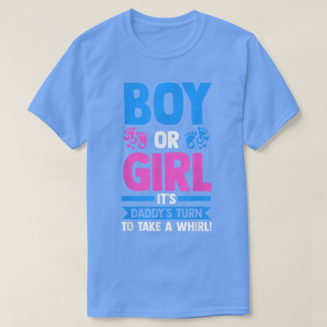 Camiseta Menino ou Menina, é Pai que vira Revelação de Gêne (Frente do Design)
