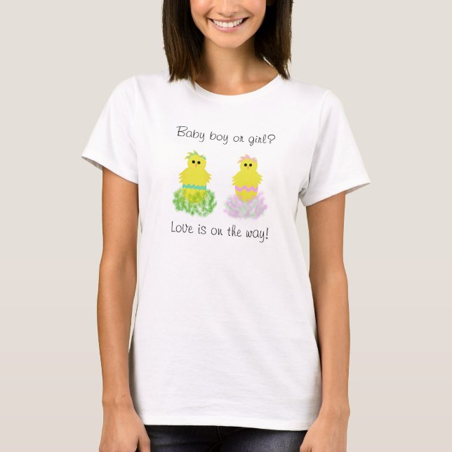 Camiseta Menino ou Menina?  Frangos Maternidade (Frente)