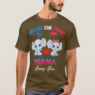 Camiseta Menino Ou Menina Nana Te Ama Gend Azul-Rosa Elefan