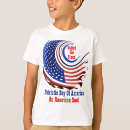 Camiseta Menino Patriótico da América Design Transparente