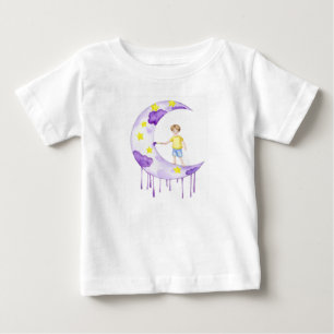 Camiseta Menino Pintando Lua Crescente
