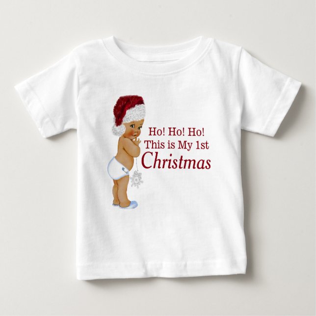 Camiseta Menino Primeiro Natal (Frente)