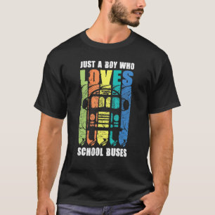 Camiseta Menino Que Ama O Motorista De Ônibus Escolar Trans