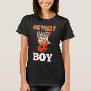Camiseta Menino Tema de Basquete de 9 Anos de Festa de aniv