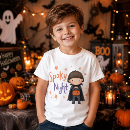 Camiseta Menino Vampiro Fofo Noite Assustadora Halloween