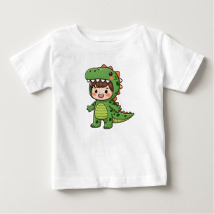 Camiseta Menino Vestindo fantasia de dinossauro