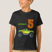 Meninos 5 Birthday MONSTER TRUCK Adicionar Nome