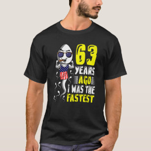 Camiseta Meninos 63 Anos Atrás Eu Era O 63º Aniversário Mai