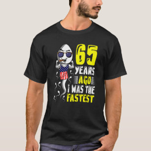 Camiseta Meninos 65 Anos Atrás Eu Era O 65.º Aniversário Ma