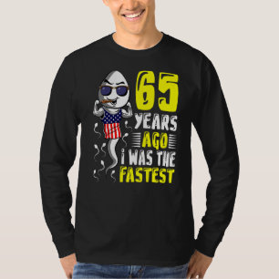 Camiseta Meninos 65 Anos Atrás Eu Era O 65.º Aniversário Ma
