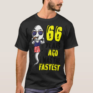 Camiseta Meninos 66 Anos Atrás Eu Era O 66º Aniversário Mai