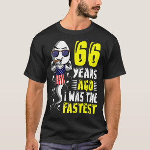 Camiseta Meninos 66 Anos Atrás Eu Era O 66º Aniversário Mai