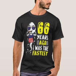 Camiseta Meninos 66 Anos Atrás Eu Era O 66º Aniversário Mai