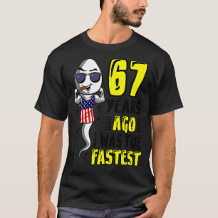 Camiseta Meninos 67 Anos Atrás Eu Era O 67º Aniversário Mai