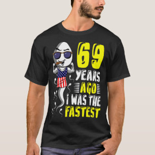 Camiseta Meninos 69 Anos Atrás Eu Era O 69º Aniversário Mai