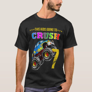 Camiseta Meninos 7 de Aniversário Monstro de Aniversário Cr