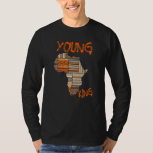 Camiseta Meninos Africanos Atraem Kente Impressão Jovens Cr