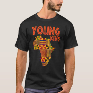 Camiseta Meninos Africanos Atraem Kente Impressão Jovens Cr