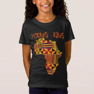 Camiseta Meninos africanos do Impressão Kente com o Rei Ken