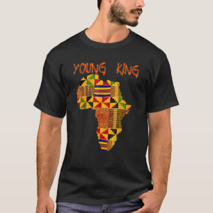 Camiseta Meninos africanos do Impressão Kente com o Rei Ken