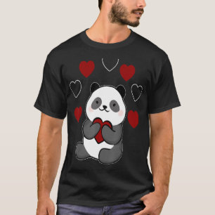 Camiseta Meninos Animais do Dia de os namorados Panda Heart