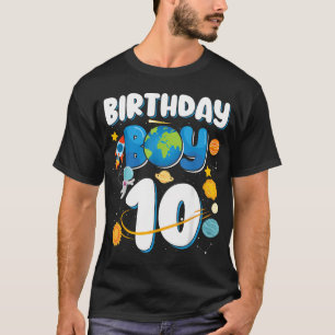 Camiseta Meninos Aniversário de 10 Anos Astronauta Espaço P