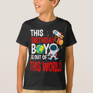 Camiseta Meninos Astronauta Espacial de Aniversário Consid
