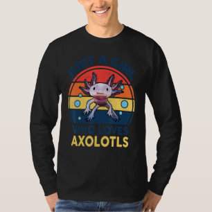 Camiseta Meninos Axolotl Bonitos Só Uma Menina Que Ama Axol