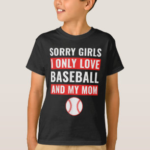 Camiseta Meninos Baseball Desculpe Meninas Eu Só Amo Baseba