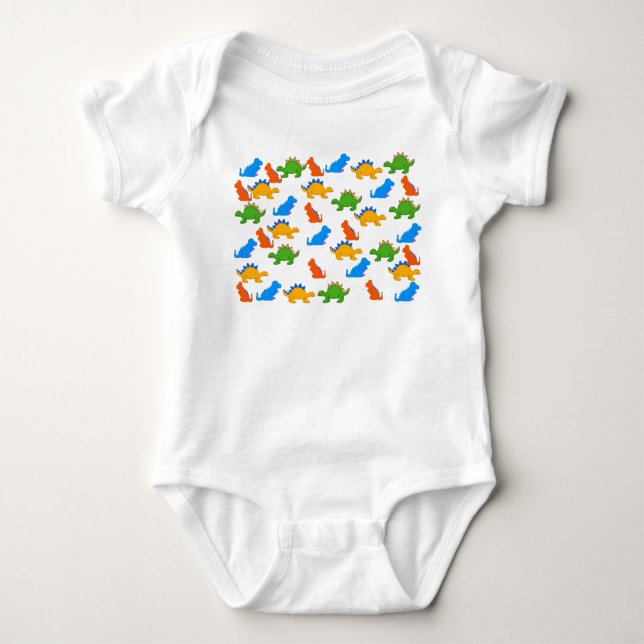Camiseta Meninos Bebês Dinossauro Colagem (Frente)