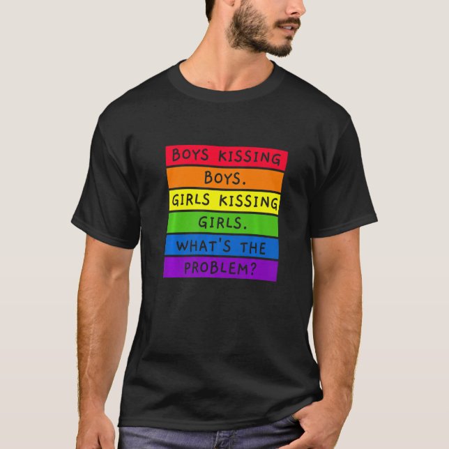 Camiseta Meninos Beijando Meninas Beijando Meninas LGBTQIA+ (Frente)