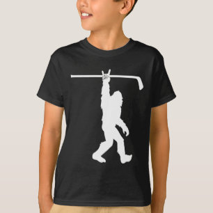Camiseta Meninos Bigfoot Hockey Engraçado Sasquatch Rock An