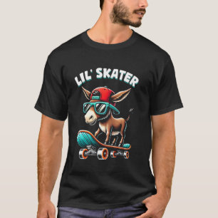 Camiseta Meninos Burro Em Um Skate Skater Garotos