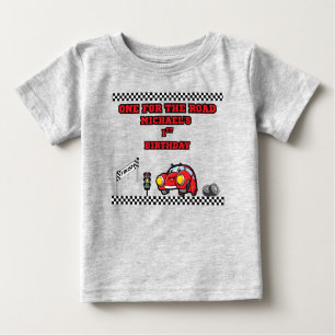 CAMISETA MENINOS CINZA ESCURO ONE FOR THE ROAD 1º ANIVERSÁR