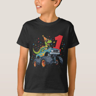 Camiseta Meninos Com 1 Ano De Aniversário - Monstro De Dino