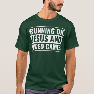 Camiseta Meninos cristãos correndo em cima de jogos de víde