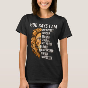 Camiseta Meninos Cristãos Deus Diz Que Eu Sou Jesus Leão To