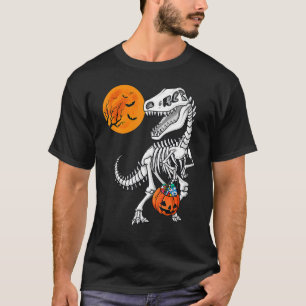Camiseta Meninos das Halloween Dinossaur Skeleton Rex Scarp