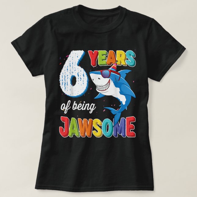 Camiseta Meninos de 6 anos Garotos JawUm pouco de 6 de tuba (Frente do Design)
