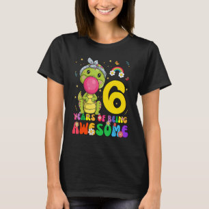 Camiseta Meninos De 6 Anos Meninas Meninas Fofo Dinossauro 