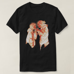 Camiseta Meninos de Anime com Estética Vermelha Fumando