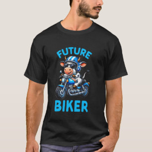 Camiseta Meninos de Bicicleta Motocicleta Andando Vaca Meni
