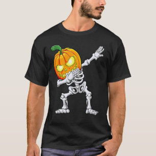 Camiseta Meninos de Halloween Dabbing Esqueleto Abóbora Ass