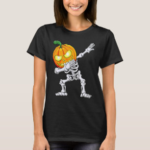 Camiseta Meninos de Halloween Dabbing Esqueleto Abóbora Ass
