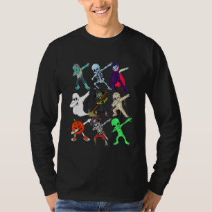 Camiseta Meninos de Halloween Dabbing Esqueleto Zumbi Assus