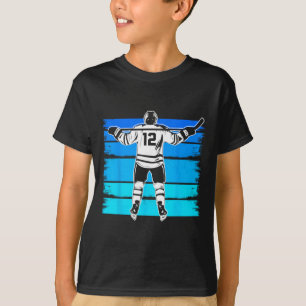 Camiseta Meninos de Hóquei no Gelo Número 12 Aniversário de