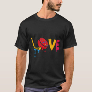 Camiseta Meninos de Sorvete de Hockey Gotejamento Amor de H