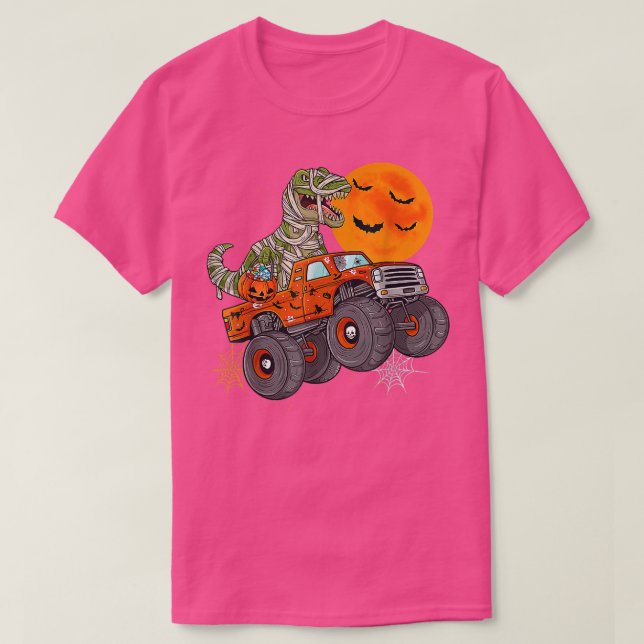 Camiseta Meninos De Truck Monstro Da Mãe De Halloween T Rex (Frente do Design)