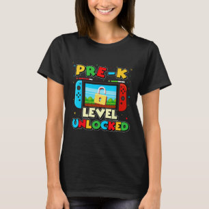 Camiseta Meninos de Vídeo Game Nível Pré-k Desbloqueado Ck